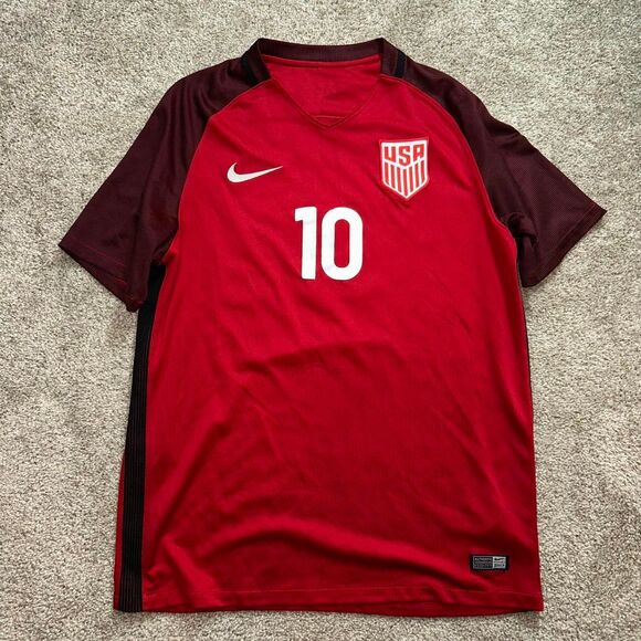 Nike Men's Red and Burgundy T-shirt - Picture 1 of 8